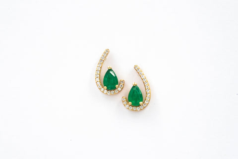 Amore Emerald Diamond Earrings