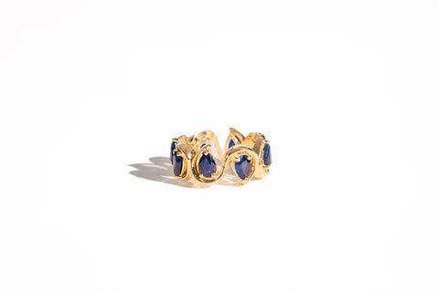 Amore Sapphire Heart Line Ring