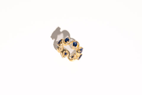 Amore Sapphire Heart Line Ring