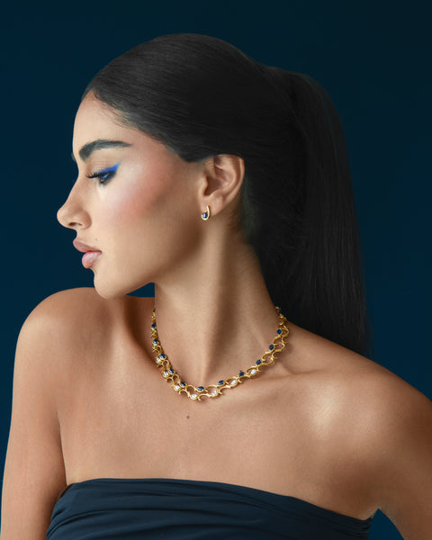 Amore Sapphire Gold Earrings