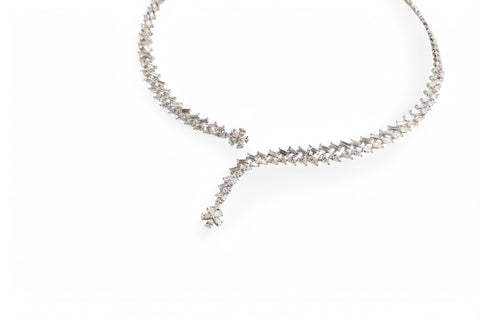 White gold necklace with diamonds