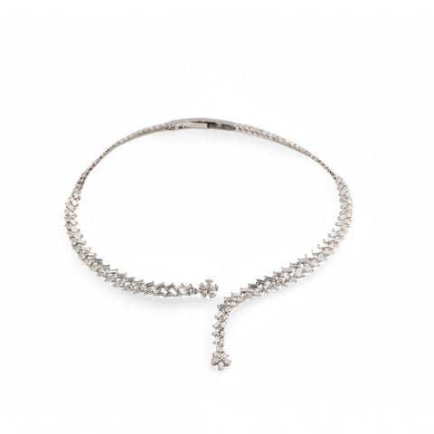 White gold necklace with diamonds