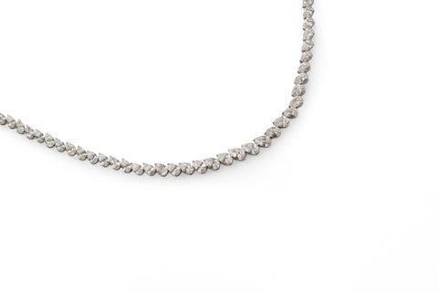 White gold necklace with diamonds