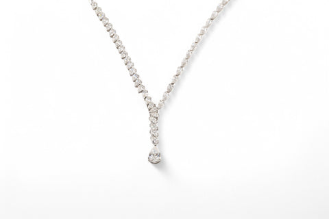 White gold necklace with diamonds