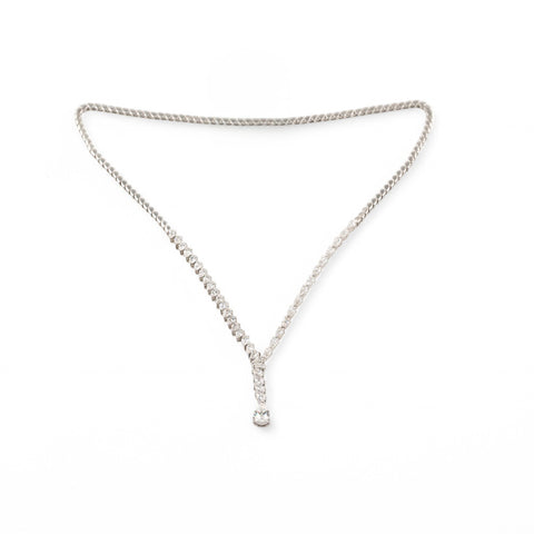 White gold necklace with diamonds