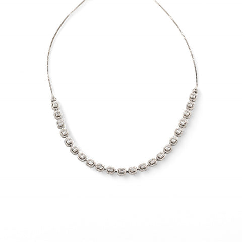 Adjustable 18 Kt white gold necklace with diamonds