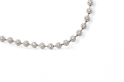 Adjustable 18 Kt white gold necklace with diamonds