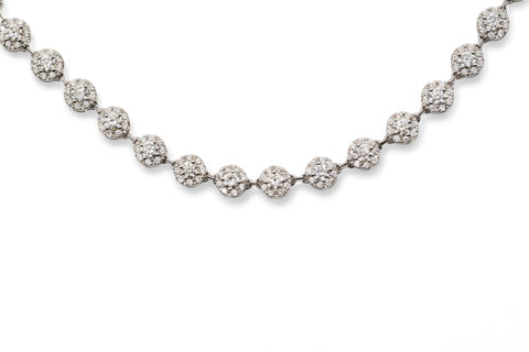 Adjustable 18 Kt white gold necklace with diamonds