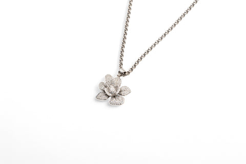 18 Kt white gold necklace with diamonds