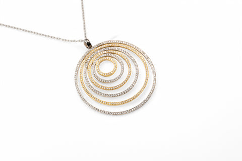 18 Kt white gold necklace with diamonds