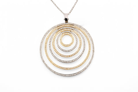 18 Kt white gold necklace with diamonds