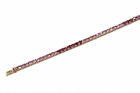18 Kt yellow gold Bracelet with ruby and pink sapphire