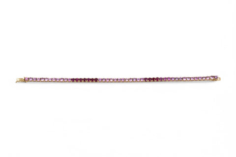 18 Kt yellow gold Bracelet with ruby and pink sapphire