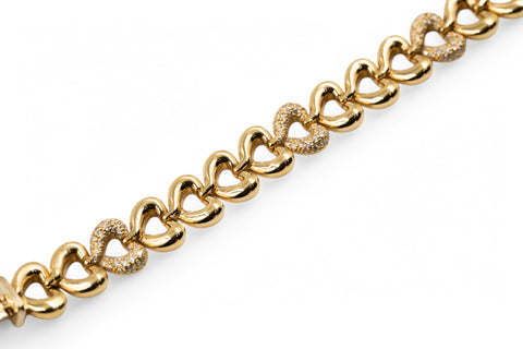 18 Kt yellow gold Bracelet with diamonds
