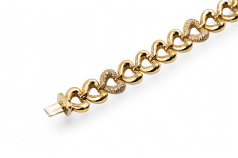 18 Kt yellow gold Bracelet with diamonds