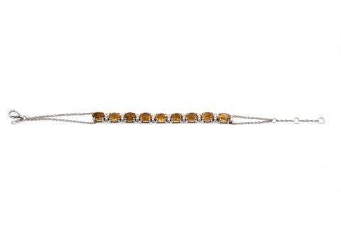 18 Kt white gold Bracelet with cetrine and diamonds