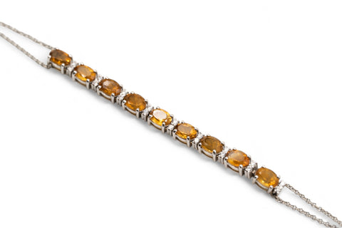 18 Kt white gold Bracelet with cetrine and diamonds