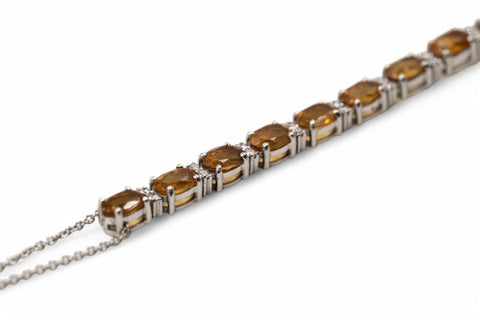 18 Kt white gold Bracelet with cetrine and diamonds
