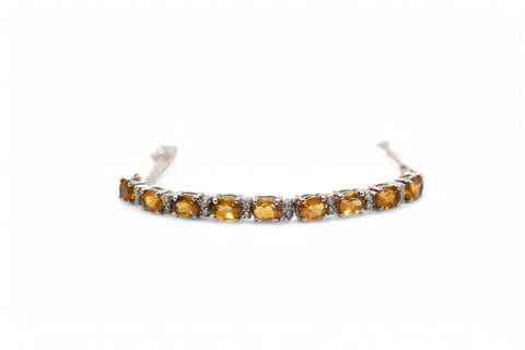 18 Kt white gold Bracelet with cetrine and diamonds