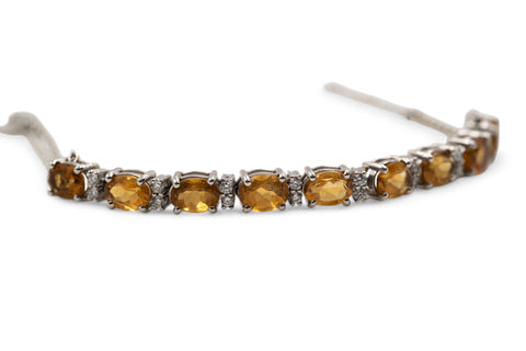 18 Kt white gold Bracelet with cetrine and diamonds