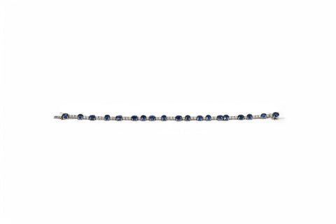 18 kt white gold bracelet with diamonds and sapphire
