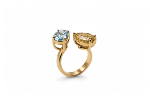 18 kt gold ring with lab grown diamond