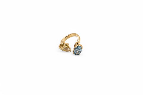 18 kt gold ring with lab grown diamond