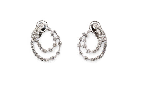 18 kt white gold diamonds earrings