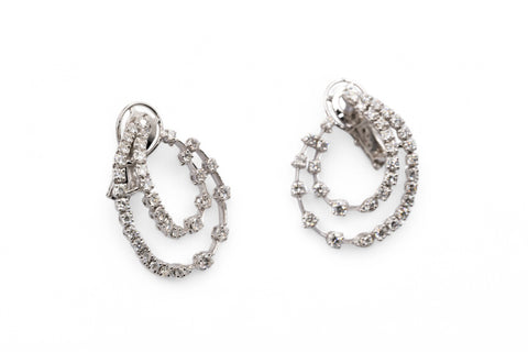 18 kt white gold diamonds earrings