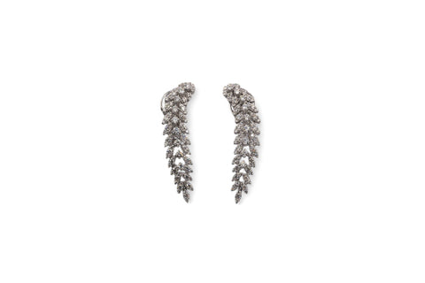 18 kt white gold diamonds earrings