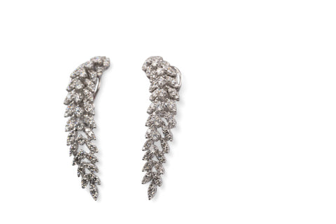 18 kt white gold diamonds earrings