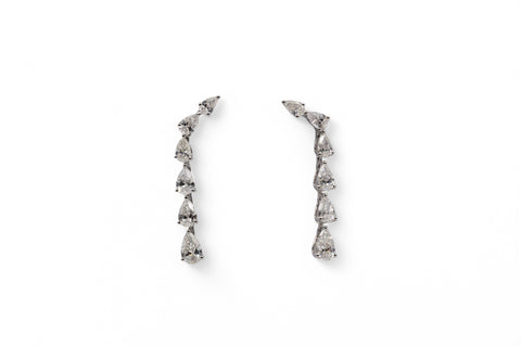 18 kt white gold diamonds earrings