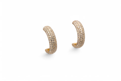 18 kt yellow gold diamonds earrings