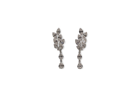 18 kt white gold diamonds earrings with HRD certificate