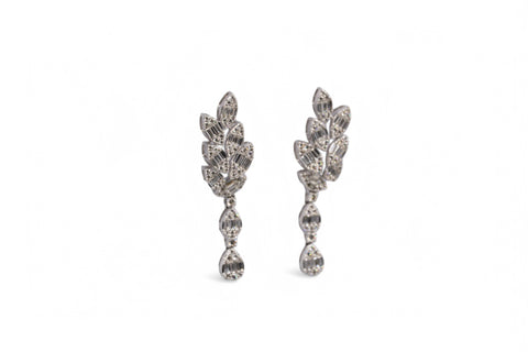 18 kt white gold diamonds earrings with HRD certificate