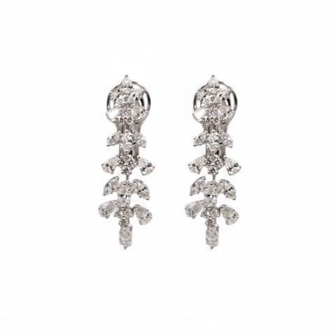 18 kt white gold diamonds earrings