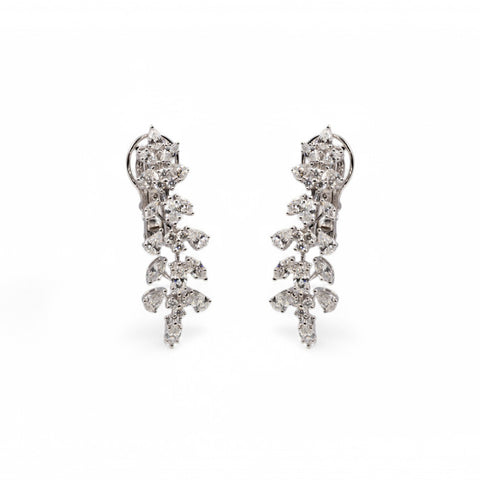 18 kt white gold diamonds earrings