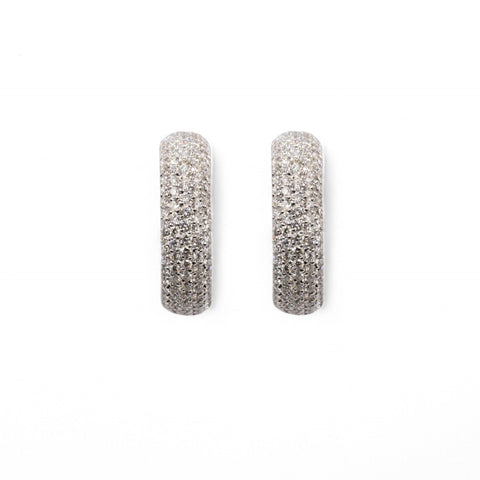 18 kt white gold diamonds earrings