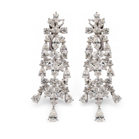 18 kt white gold diamonds earrings