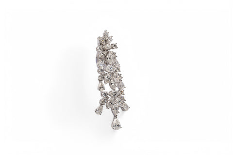 18 kt white gold diamonds earrings