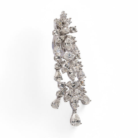18 kt white gold diamonds earrings