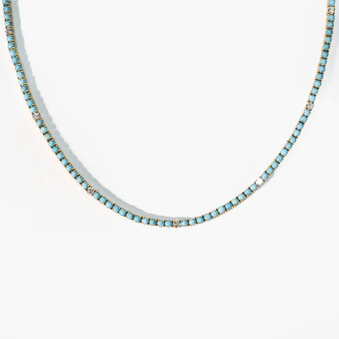 Hues of Turquoise Tennis Necklace