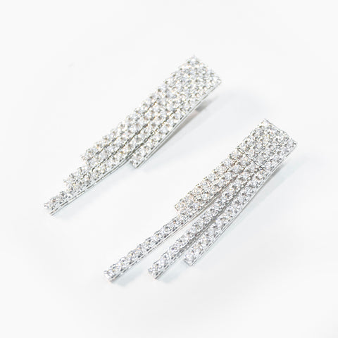 Strands of White Diamond Earrings
