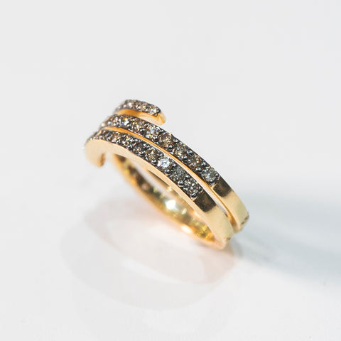 Double Spiral Diamond Ring