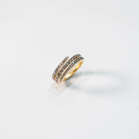 Double Spiral Diamond Ring