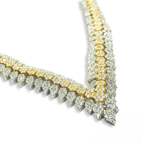 White & Yellow Diamond Spark Necklace - Shami Jewelry