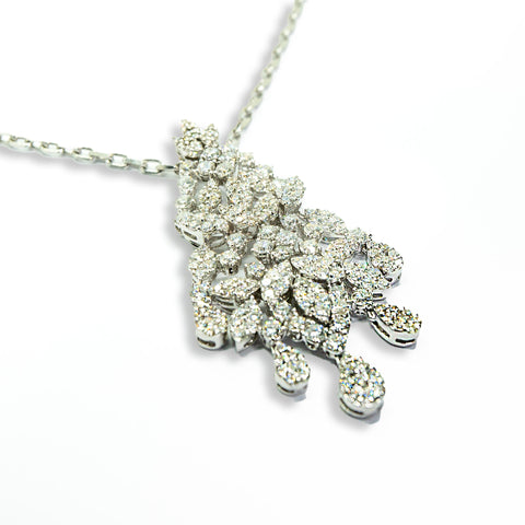 White Diamonds in Chandelier Necklace - Shami Jewelry