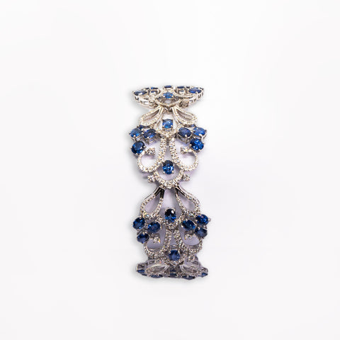 Sapphire & White Diamond Motif Bracelet - Shami Jewelry