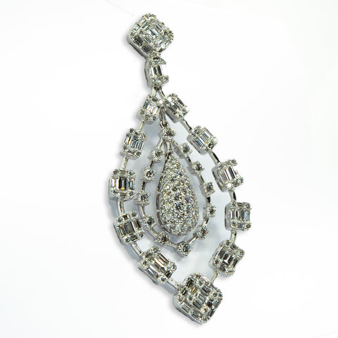 White Diamond Chandelier Earrings - Shami Jewelry
