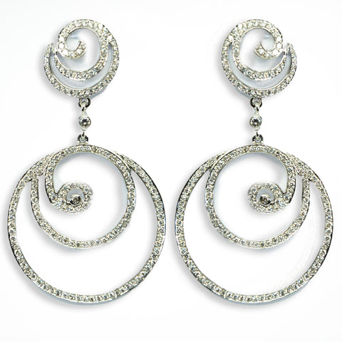 Double Coiled Diamond Earrings - Shami Jewelry